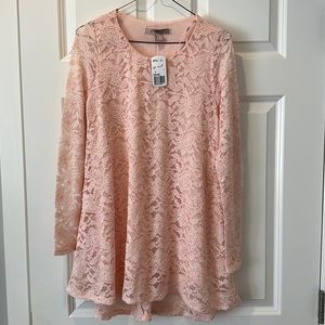 Forever 21 size S Light pink lace long sleeve mini dress